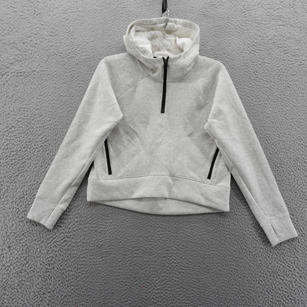 DSG Womens XS Light Grey Heather Quarter Zip Hoodie Sweatshirt NEW